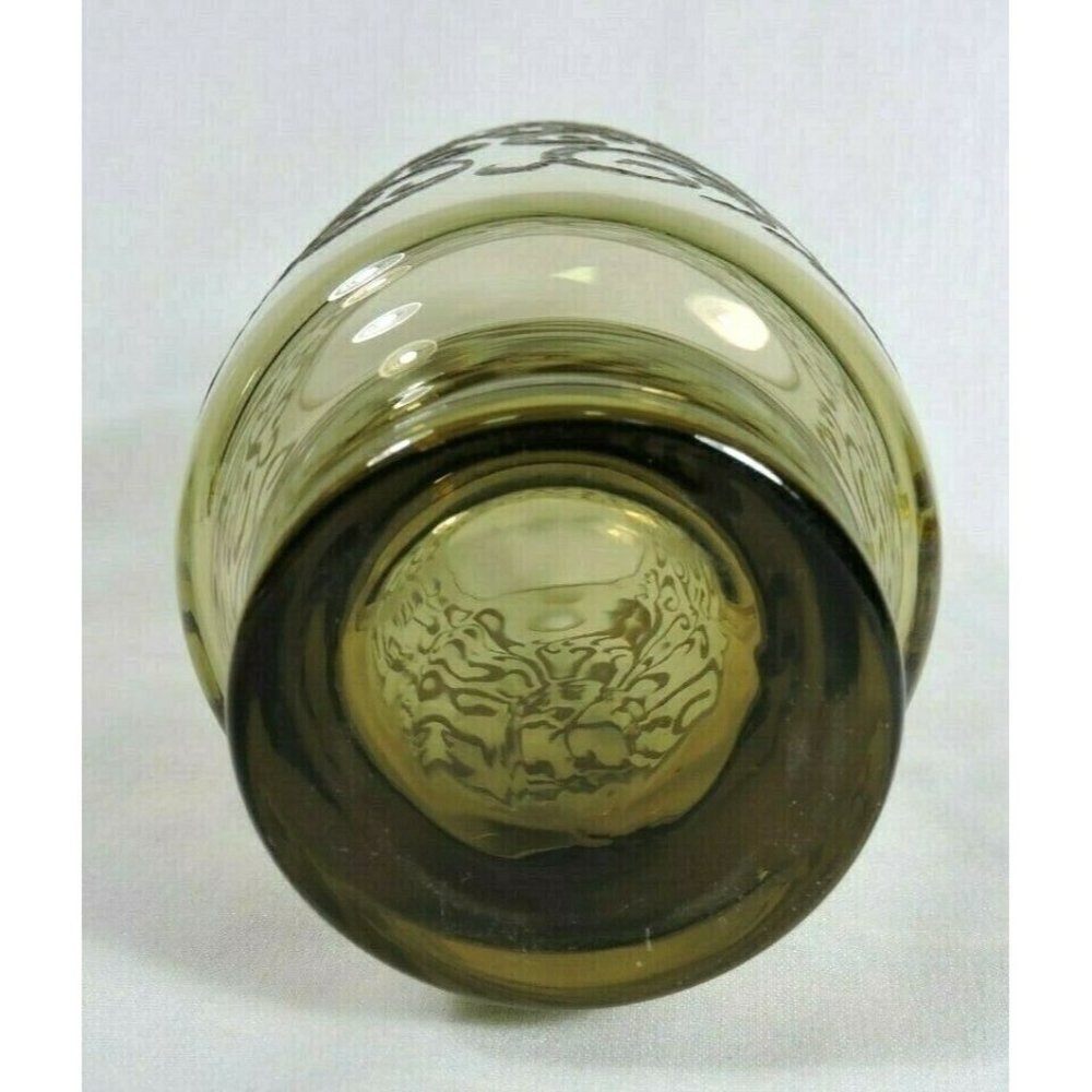 Vintage Libbey Prado Amber Scroll Glass On Glass Tumbler - Picture 3 of 6